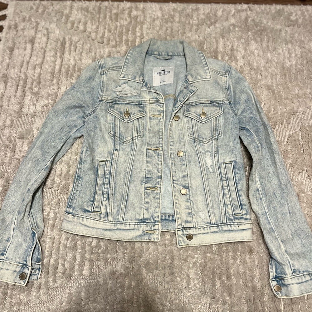 Hollister Women's Distressed Blue Jean Jacket